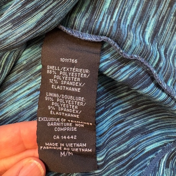 Teal activewear sportsbra knee length stretchy halter dress women's size Medium - Picture 10 of 11